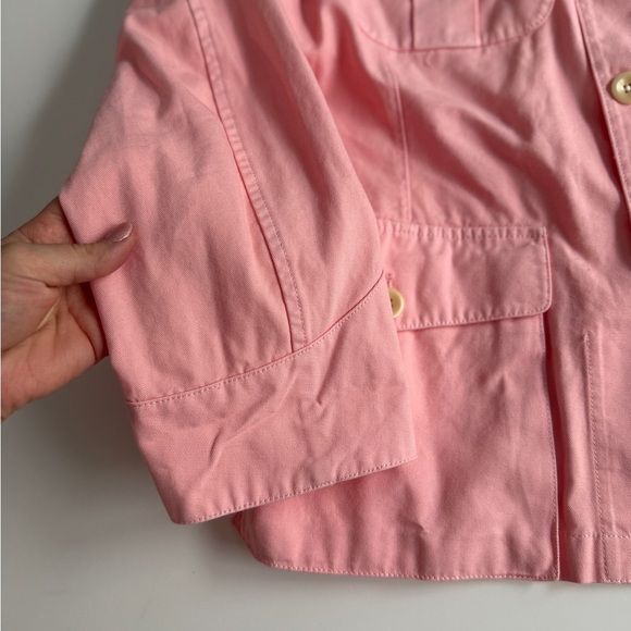 Alex Mill Women’s Utility Field Jacket XL Pink Military Officer Style Cotton Cho - Picture 5 of 10